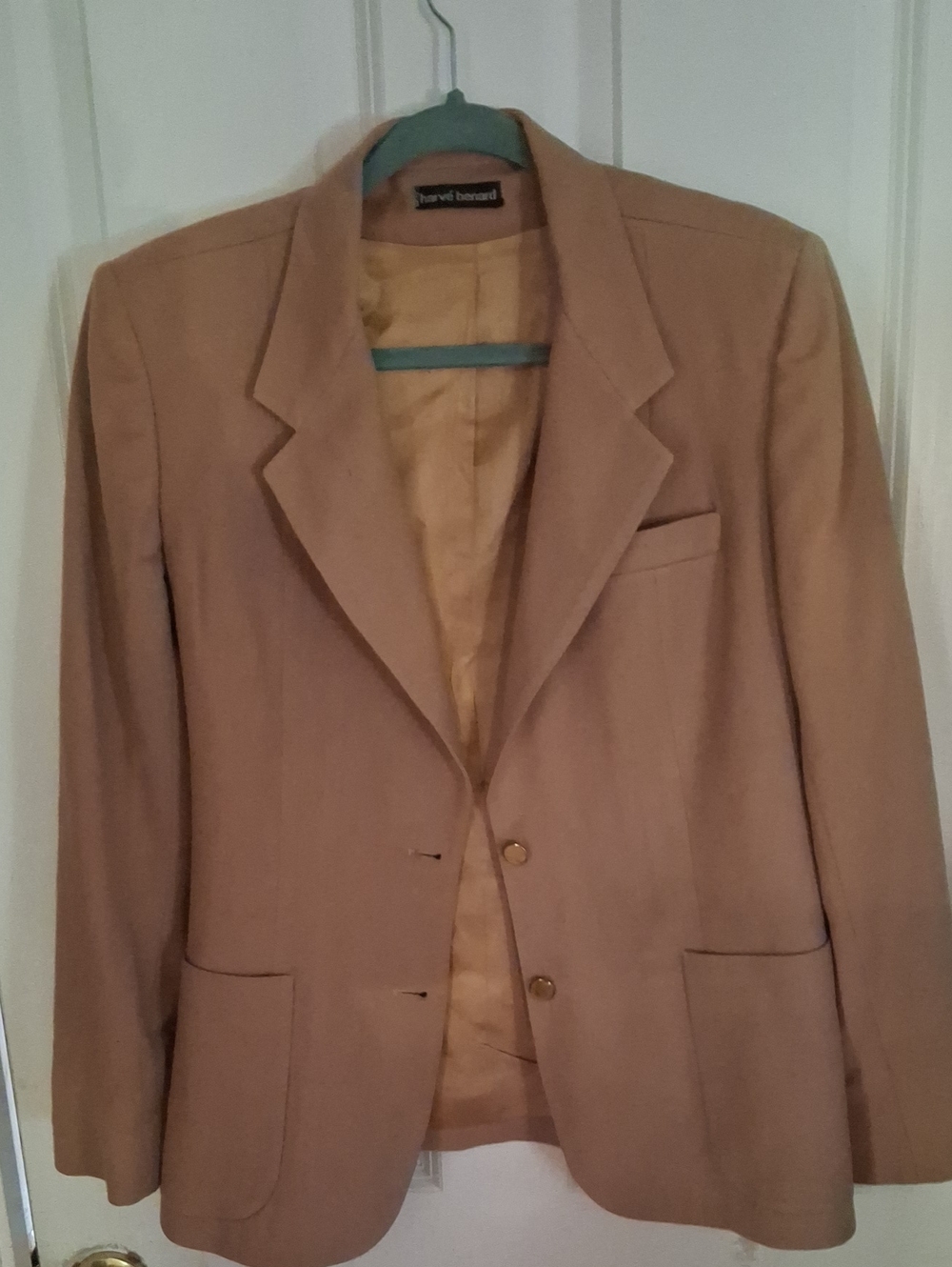 Harve Benard Beige Tan Single-Breasted Blazer